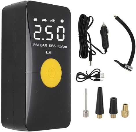 4000mAh Sladdlös Däckpump, 120W 150PSI Bärbar Luftkompressor med Tryckmätare, Cykeldäckspump, 12V Automatisk Luftpump för Bildäck, Cykel, Cykel, Motorcykel