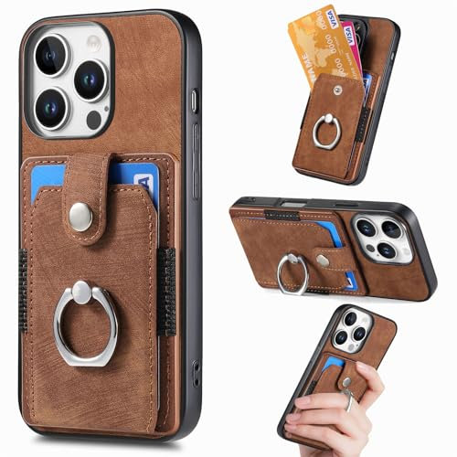 bojioderf Compatible con Moto E40 Funda,Compatible con Motorola Moto E40 4G Soporte magnético Ranura para Tarjetas Kickstand Brown