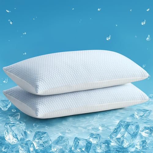 Deodar Memory Foam Pillow 40x80 cm 2er Set Kühlendes Kissen Antibakterielles Kissen Ergonomischer Komfort für Seiten- und Rückenschläfer