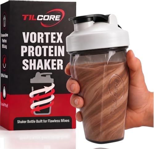 Tilcore Vortex Protein Shaker Bottle 24 Oz/700ML - Gobelet Shaker Proteine de Première Qualité Sans BPA Pour Les et Les Smoothies, éTanche ET Durable Pour Les Styles de Vie Actifs