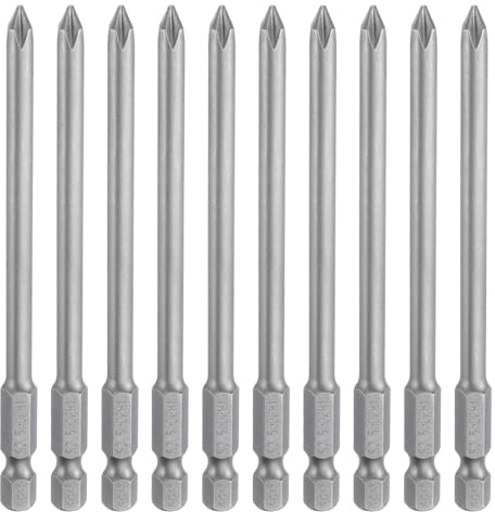 QUARKZMAN 10pcs Embout De Tournevis Cruciforme #1 Ph1 4 Long Acier S2 | Embout Visseuse long, 1/4 Hex Shank, Acier S2, Magnétique pour Visseuse Électrique 0,197 (5mm) Tige