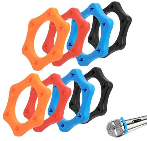AOEVUIR 8 anelli a rullo in gomma antiscivolo per microfono Manicotto protettivo antiscivolo accessori per microfono portatile