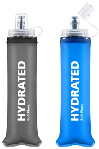 WEMEET Lot de 2 bouteilles souples de 500 ml en TPU pour sac d'hydratation, sans BPA, pour course à pied, randonnée, cyclisme, escalade, course à pied