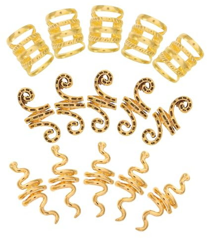 VALICLUD 30stücke Teiliges Set Haarschmuck Für Zöpfe Dreadlock- Und Haarperlen Gold Accessoires Für Hochzeiten Partys Und Aufführungen Langlebige Deko Für Kreative Frisuren