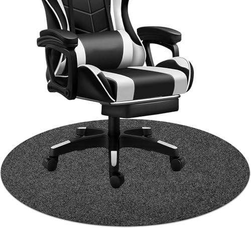 Bürostuhlmatte, 99,1 x 99,1 cm, runde Bodenschutzmatte für sehr niedrigen flachen oder keinen Flor, Teppich/Hartholzböden, Mehrzweck-Schreibtischstuhlmatte, Teppich (dunkelgrau)