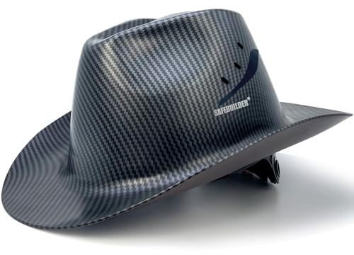 SAFEBUILDER Casque de sécurité de style cowboy de classe C, casque de sécurité à large bord ventilé pour homme et femme, pour l'extérieur, industriel, protection de la tête de construction, approuvé