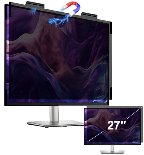 Hoktods 2 Pack 27 Inch 16:9 Magnetic Privacy Screen Filter, Removable Anti-Spy Anti-Scratch Anti-Glare Blue Light Security Screen Protector for Desktop Monitor