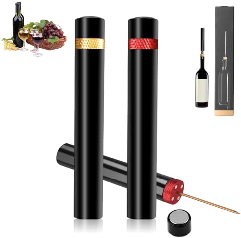 KINDLUME 2 Pièces Tire Bouchon Ouvre Bouteille, Gadget Insolite, Bouchon Vin Vide Air, Tire-Bouchon Pompe Portable, pour Maison, Restaurant et Fête
