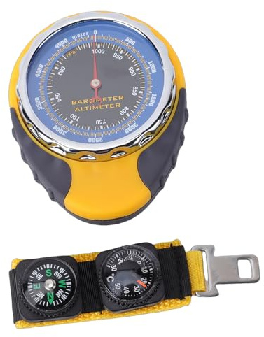 Dpofirs Multifunction Pointer Altimeter Barometer Compass Temperature Meter for Hiking Outdoor Activities ABS Material