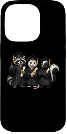 Hülle für iPhone 14 Pro Cute Raccoon Possum Skunk Graduation