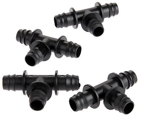 Mtsooning 20PCS 13mm (1/2 Inch) Barbed Tee Drip Irrigation Fittings, Plastic Hose Pipe Connectors for Garden Watering System, Leak-Resistant Garden Irrigation Parts