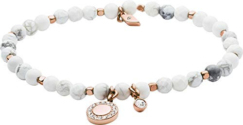 Fossil Armband Für Frauen Wellness, Innenlänge:165mm Weißes Halbedelsteinarmband, JA6934791