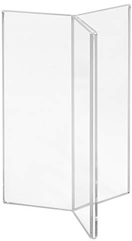 Zeigis Menükartenhalter 3-Seitig 1/2 DIN A6 / Sternform - Acrylglas | Einschubformat: 6x 52x105mm oder 3x A6 mittig gefaltet/ UV-beständiges glasklares Acryl / Restaurant, Bistro