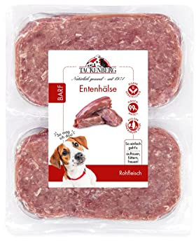 TACKENBERG Barf Entenhälse für Hunde - 28 x 500 g - leckeres Frostfleisch als Hundefutter in Premiumqualität - geeignetes Gefrierfutter für Welpen & übergewichtige Hunde - ohne Zusatzstoffe