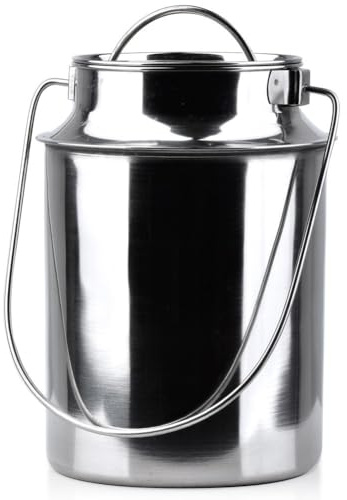 ORION Milchkanne 4,3 L - Milchkännchen Edelstahl mit Steckdeckel und Tragebügel Transportkanne - Milk jug - Pitcher - Kanne - Milchschaum kännchen