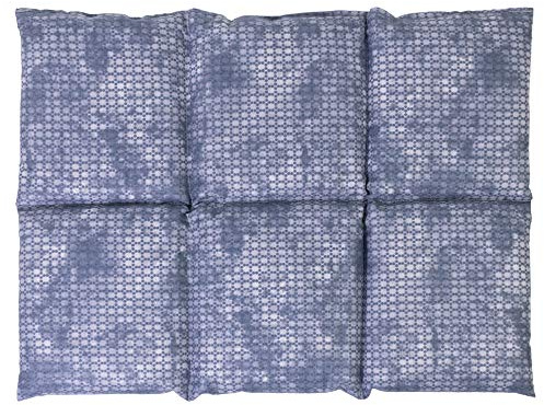 Saco térmico con pepitas de uva 40x30cm compartimentado en 6 - used look gris azulado - Almohada térmica para microondas - Calor y frío - Cojín térmico con semillas