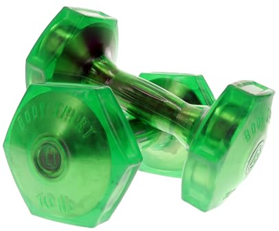 Body Sport Urethane Aerobic Dumbbells, 10 lb. (2-Pack) - Premium Hand Weights with Solid Steel Core & Ergonomic Gel Coating for Fitness Training & Strength Building