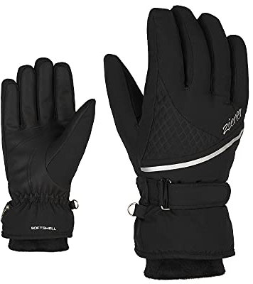 Ziener Kiana - Guantes de esquí para Mujer, Impermeables, Transpirables, cálidos, Gore-Tex, Negro, 7