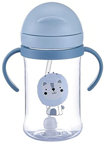Bexdug 400 ML Tasse Paille Bebe, Paille Et Couvercle Étanche Verres À Boire Résistants À La Chaleur Double Poignées Paille Avec Valeur D'échelle Pour L'eau Et Le Jus Lait