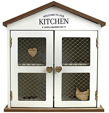 mitienda mit Liebe gemacht Huevera de madera para 6 huevos, casa de huevos de estilo rústico