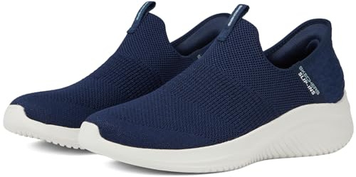 Skechers Women's Ultra Flex 3.0 Smooth Step Sneaker, Navy Knit Jersey Trim, 5 UK Wide
