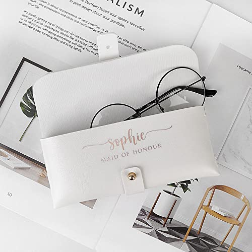 Étui à lunettes personnalisé mariage demoiselle d'honneur cadeaux pour invités cadeau d'anniversaire lune de miel personnalisé, garçons d'honneur enterrement de vie de garçon faveur pour lunettes