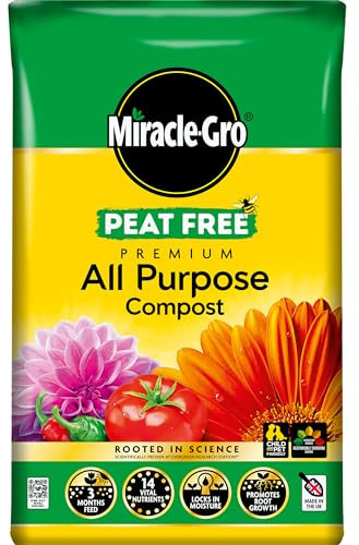 Miracle-Gro PEAT FREE Premium All Purpose Compost, 50 Litres,Brown