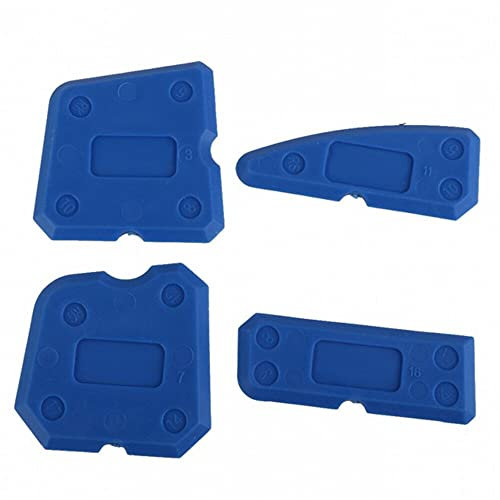 Lot de 4 outils à main bleus pour calfeutrer les joints, mastic en silicone, spatule, grattoir, grattoir, grattoir
