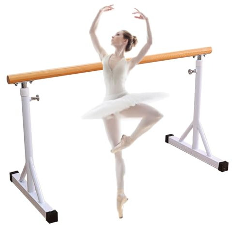 Ballettstange Tragbare Ballettstange aus Stahl mit Einstellbarer Höhe von 80–120 cm, mit Kieferngriff, 500 kg Tragfähigkeit (Size : 2M/6.6FT)