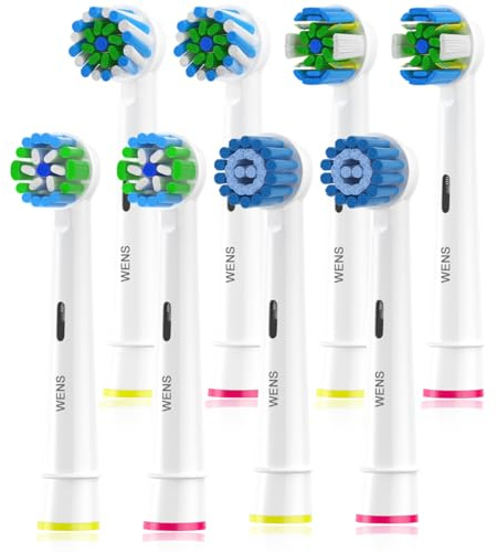 WENS Recambios Cepillos Compatible con Braun Oral B Eléctricos Cepillo de Dientes, Cabezales de Repuesto-incluir 2 Floss, 2 Cross, 2 Sensitive, 2 Precision Blanco