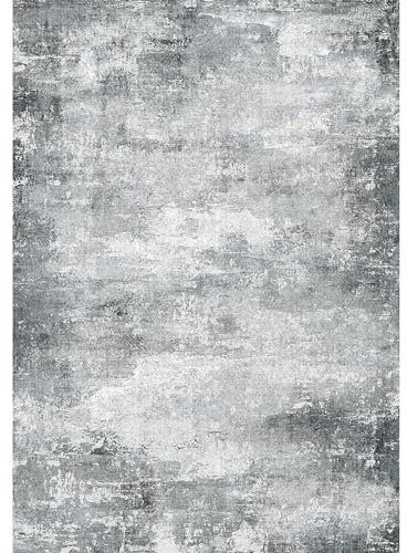 PONY DANCE Waschbarer Teppich 140x200 cm Weiche und Flauschige Kurzflor Teppich rutschfest für Wohnzimmer/Schlafzimmer/Esszimmer, Graue Intuition