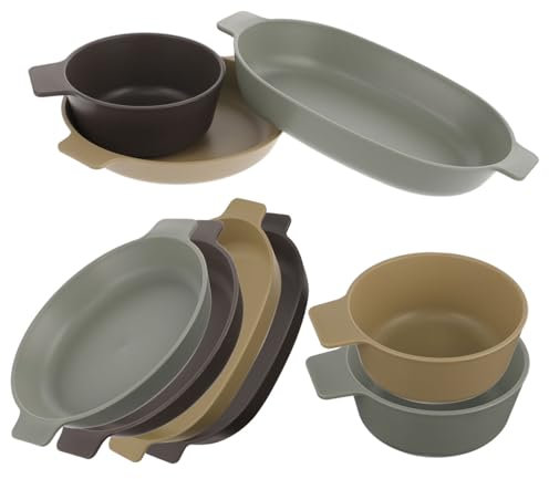 Milisten Vaisselle Plastique Réutilisable Vaisselle pour Table à Manger Assiettes Extérieur Kit De Récipients Assiettes pour Pique-