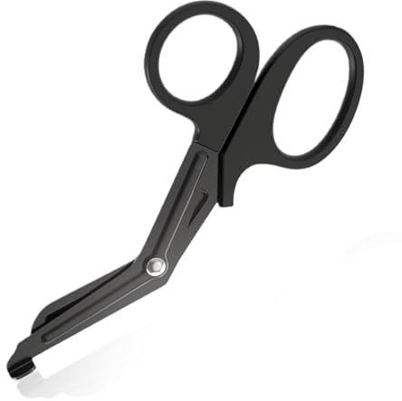 Schere Medical Scissors, EMT Bent 7,5 Matt titanbeschichteter Edelstahl, Chirurgischer Edelstahl, Pflegeschere, verbandsschere, für Arzt oder Krankenschwester, Notaufnahme oder Outdoor-Camp (Schwarz)