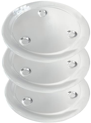 Clear Glass Candle Holder， 3 Glass Coaster Holder ，Small Round Candle Plate for Pillar Candle（3 Pack）