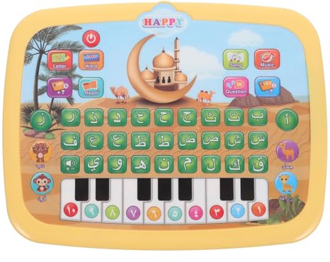ibasenice Machine d'apprentissage Arabe Interactive pour Enfants Tablette Éducative pour Apprendre L'Arabe Et Les Lettres Arabes Jouet Sonore Préscolaire À Piles 9.21 X 7.09 X 0.79In