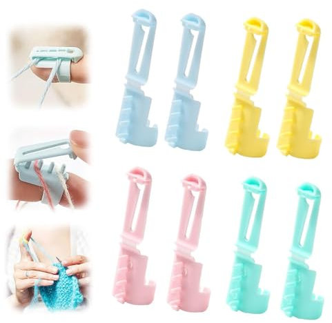 RYMAUP Fingerführungen zum Häkeln, verbesserter Garnführungsring, Häkel-Strickwerkzeug, weicher Garnführungs-Fingerhalter, universelle Strickzahlfarbe, Webcreme-Fadenführung