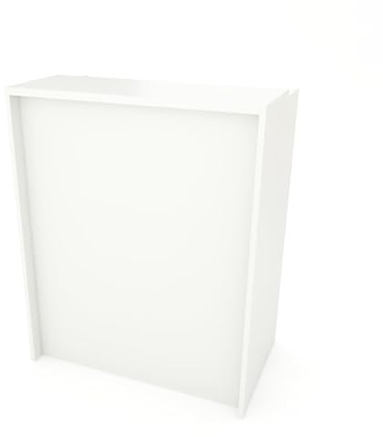 DUÓFIC MOSTRADOR de Recepción y Oficina. Fácil Montaje. 80X105X50CM Laminado con Frontal Fabricado en españa. (Blanco)