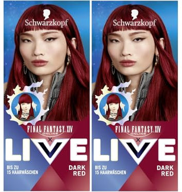 FINAL FANTASY™ XIV Online x LIVE Ultra Brights Semi-Permanente Haarfarbe (088 Dark Red, 80 ml (2er Pack))