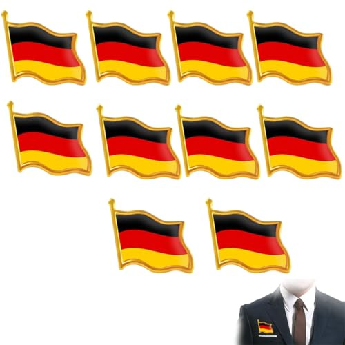 TISCH 10 Stück Deutschland Anstecker, Deutschland Pin, Deutschland Anstecknadel, Fahnenpin