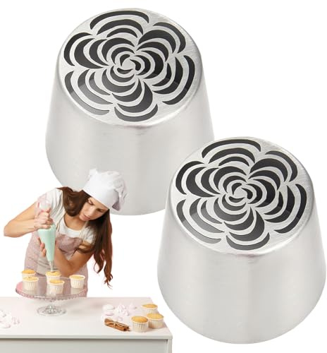 2 beccucci per tubazioni a di rosa, per decorare torte, Natale, matrimoni, compleanni, San