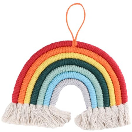 HAWILLOSCH Handgemachte Regenbogen Baumwolle Seil Kindergarten Zimmer Hängen Dekorationen Wohnkultur