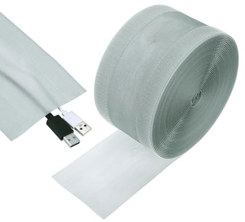 sourcing map Carpet Cord Cover, 40ft Floor Cover Cord Strip Wire Protector Cable Management for Office Home, Grey