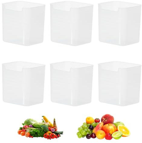 6 stycken transparent kylskåpslåda, förvaringslåda, kylskåpslåda, kylskåp, köksförvaring, förvaring