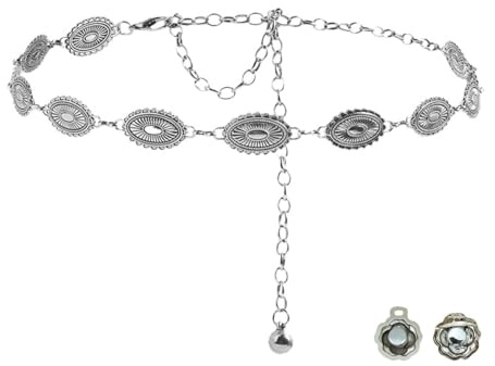 KQDRAVINE Cintura Gioiello Donna, Catena in Vita Gioiello, Argenteo Regolabile Cintura Elegante, Adatto Per Abiti, Magliette
