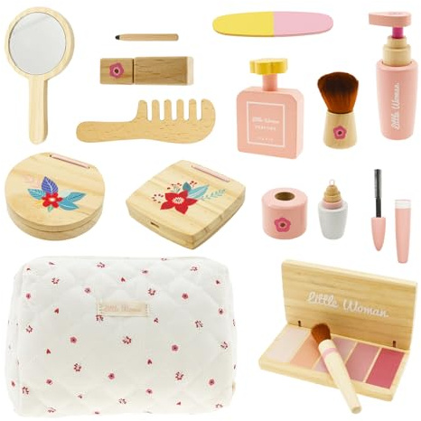 Maquillage Bois Enfant Maquillage Enfant en Bois Jouet de Maquillage pour Enfants à partir de 3 Ans et Moins de 12 Ans (Log)
