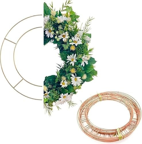 Caliko 10 Pcs 16 Inch Wreath Ring, Metal Wire Wreath Frame for Wreath Making Supplies Floral Craft, DIYs & Front Door Decor| Wreath Base for New Year Birthday Valentines & Christmas Wreath Making Kit.