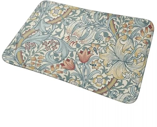 CWCMZDH William Morris Giglio d'Oro 1890 antiscivolo Zerbino Tappetino della prova di olio Tappeto per la Cucina, con Ingresso a Casa Camera da letto Zampa Stuoie