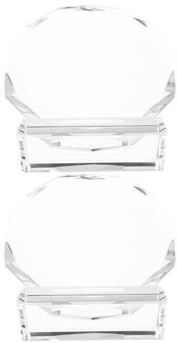 ARTSEWPLY Lot de 2 Plaques Trophées en Cristal Transparent 100mm Plaque de Récompense Personnalisable Gravée pour Cérémonie Sportive et Remise de Diplômes