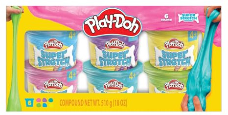 Play-Doh 235505-EU Super Stretch Schleim - 6er-Pack - à 85 g