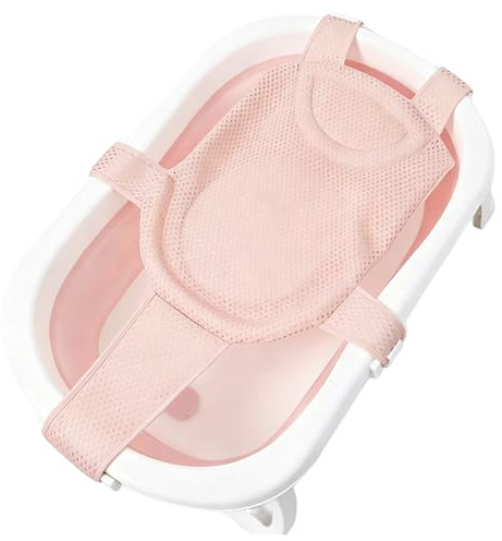 Cojín de Baño Antideslizante para Bebés 0-18 Meses - Red Ajustable Ergonómico, Malla Transpirable Segura Cómoda